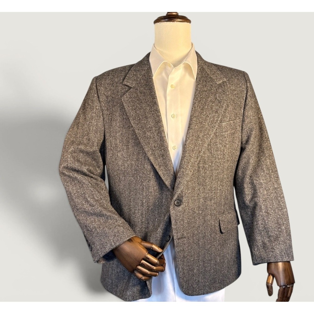 Executive Collection Blazer Mens 44S Grey Herringbone Wool Mohair Coat Slovakia
